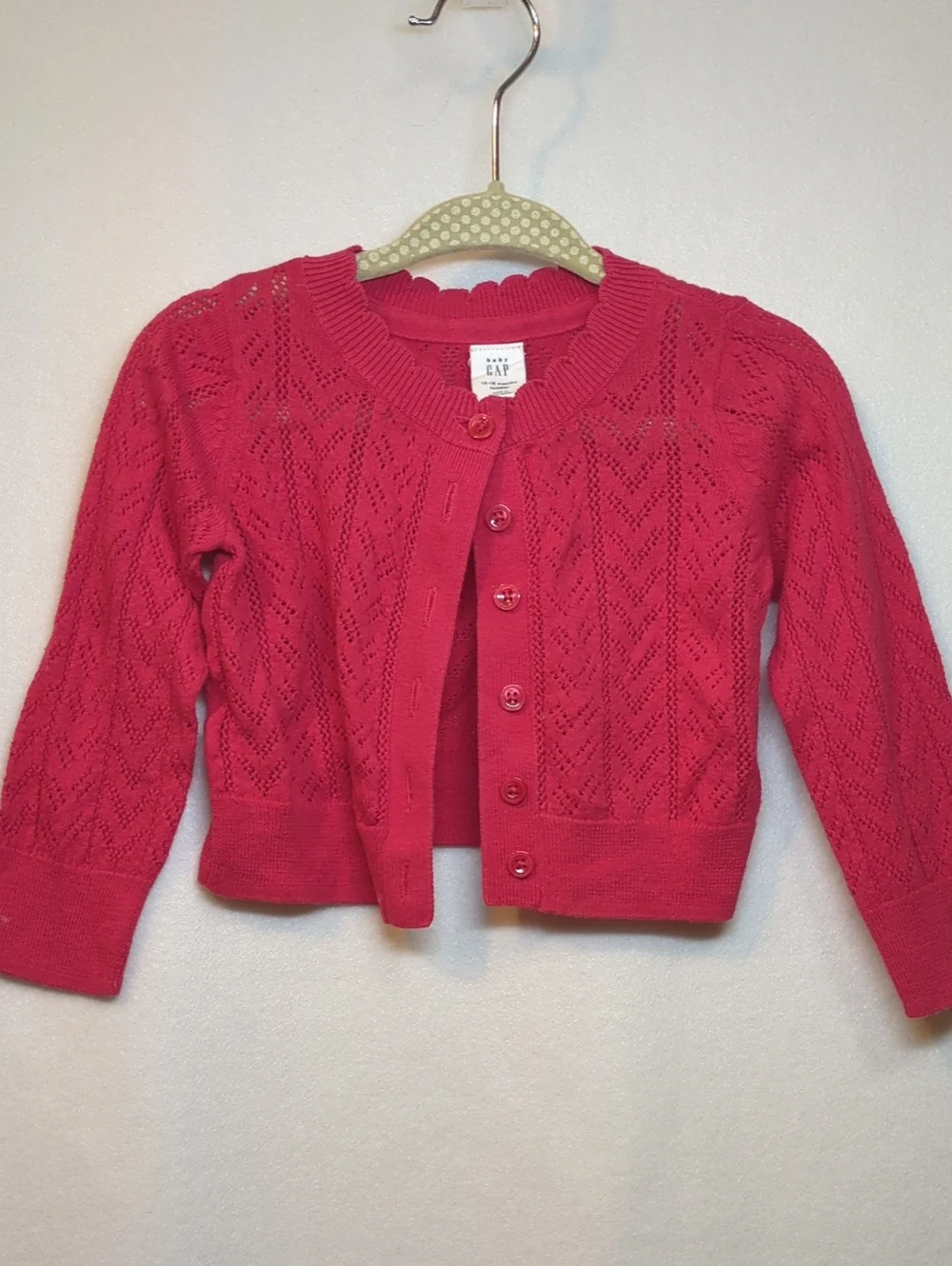 GAP Girls Red Eyelet Button Cardigan